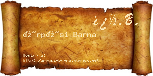 Árpási Barna névjegykártya